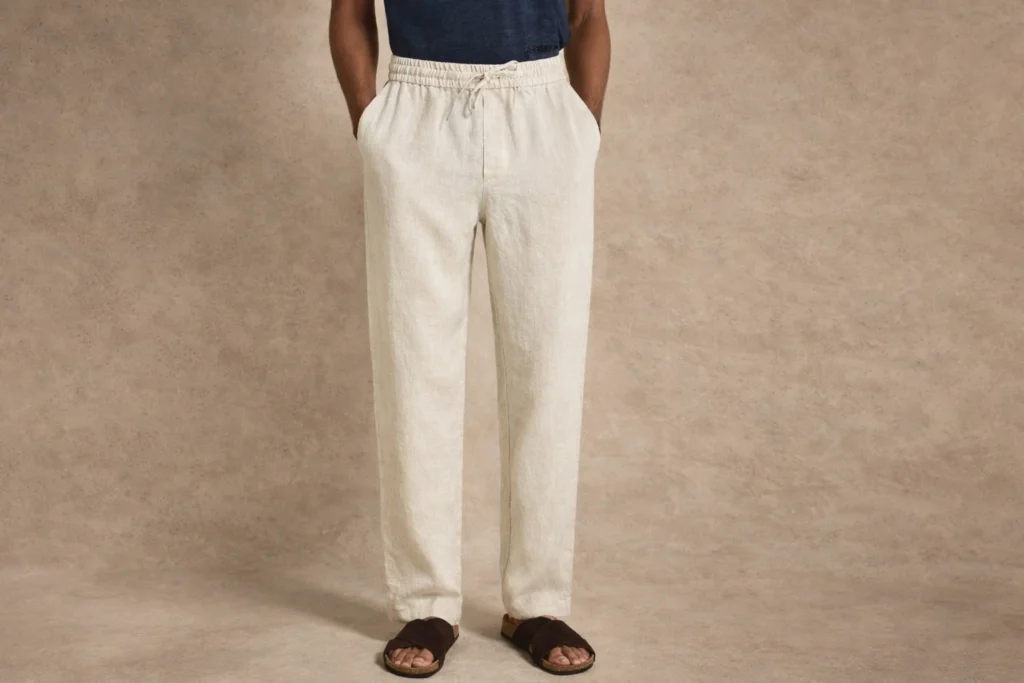 Relaxed Drawstring Linen Pants