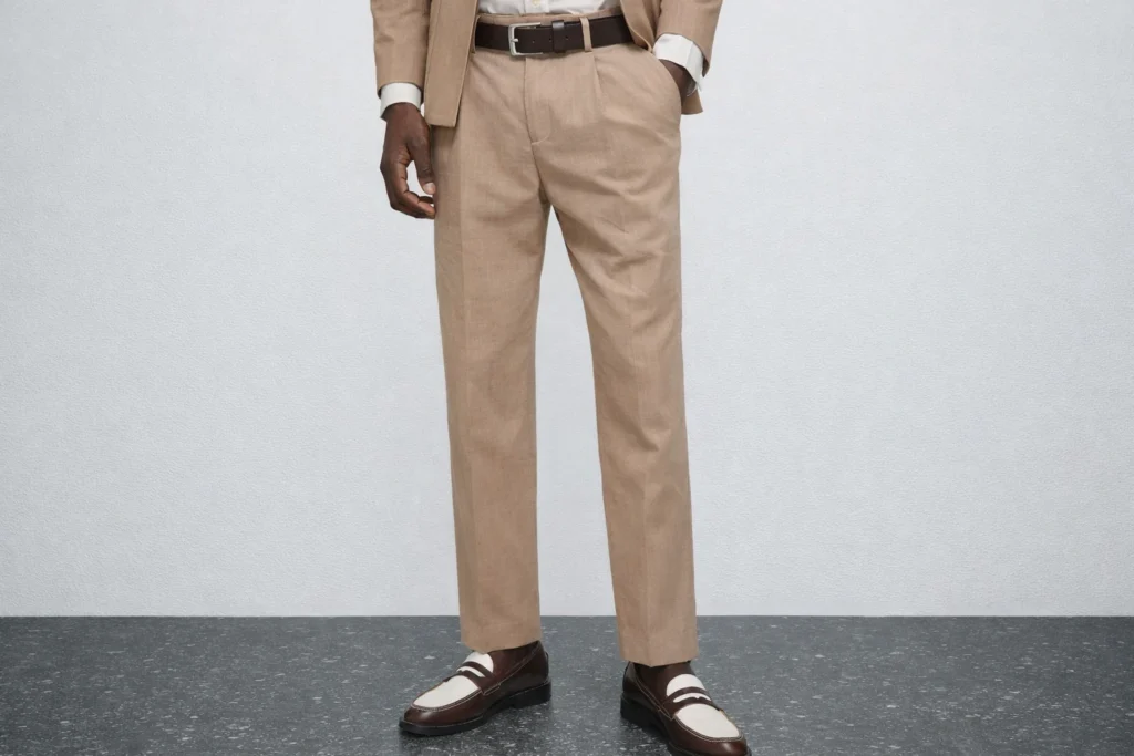 Straight Fit Linen Pants