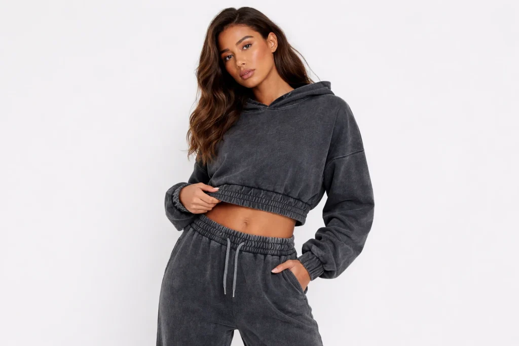 Washed Cropped Hoodie