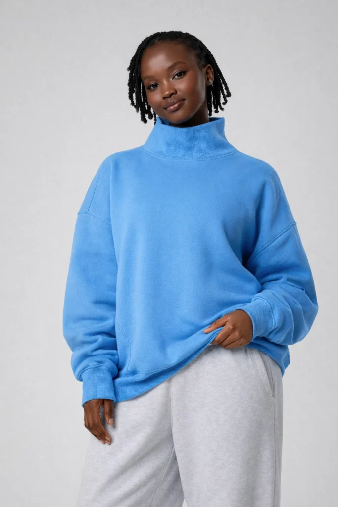 Oversized Mock Neck Sweatshirt