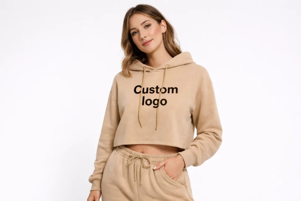 Custom Logo Cropped Hoodie