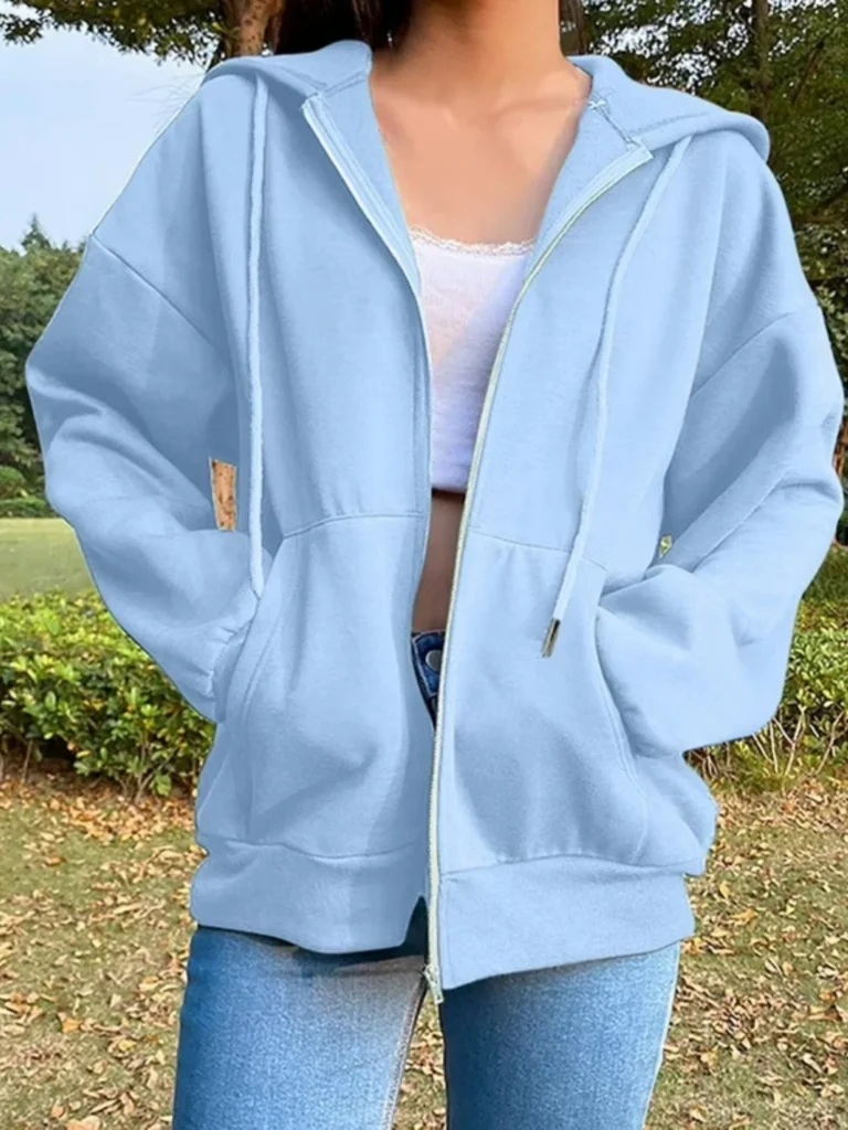 Zip-up oversized hoodie